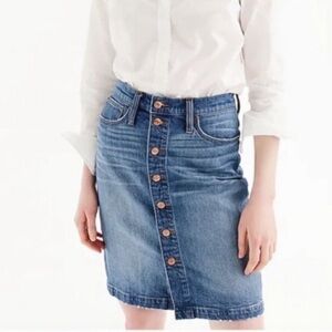 J Crew Button Down Denim Jean Skirt Size 29 EUC